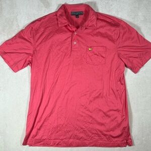 Masters Collection Size Large Official Red Pocket T Front Embroidered Logo Polo